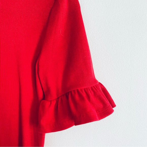 SHEIN Women's Red Short Bell Sleeve Mock Turtle Neck Shirt Top Size Large - Picture 10 of 10